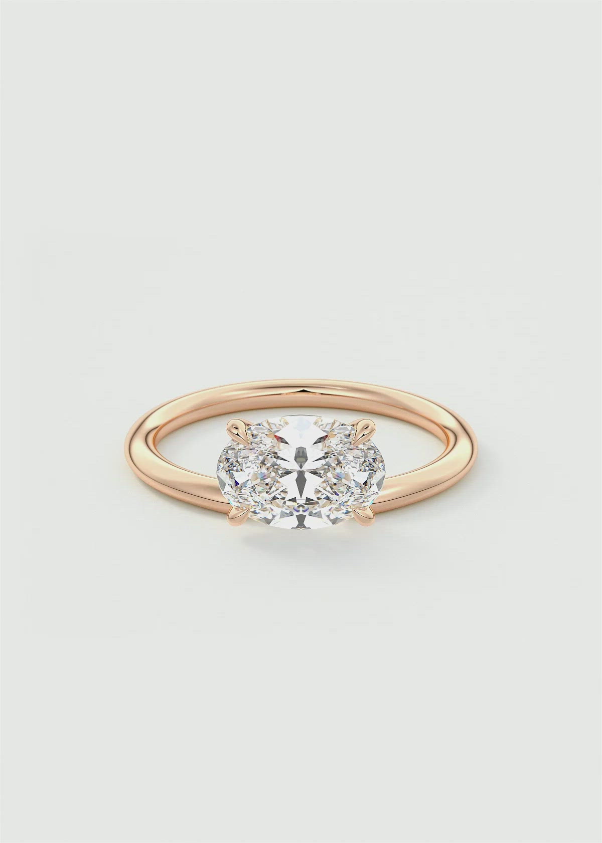 Cantilevered Oval Cut Solitaire Engagement Ring by Frank Darling