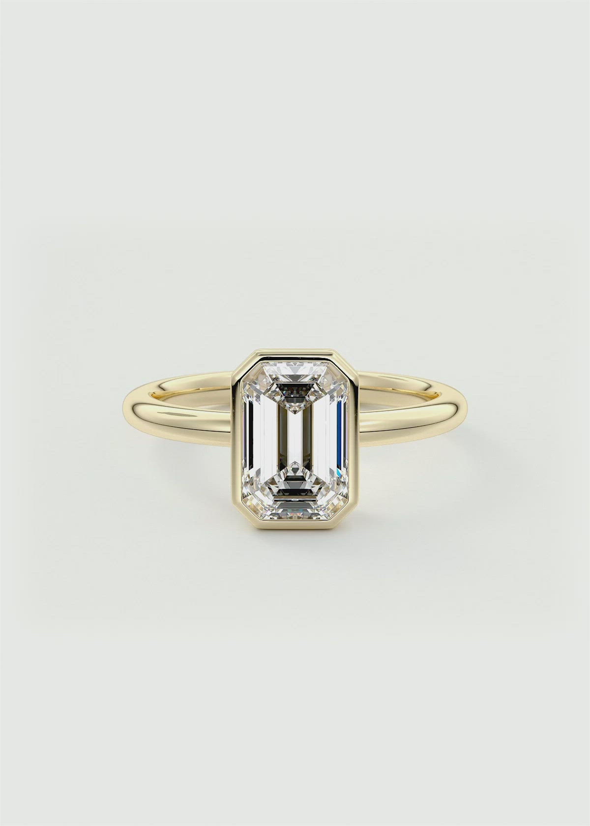 The Emerald Bezel Solitaire Engagement Ring by Frank Darling