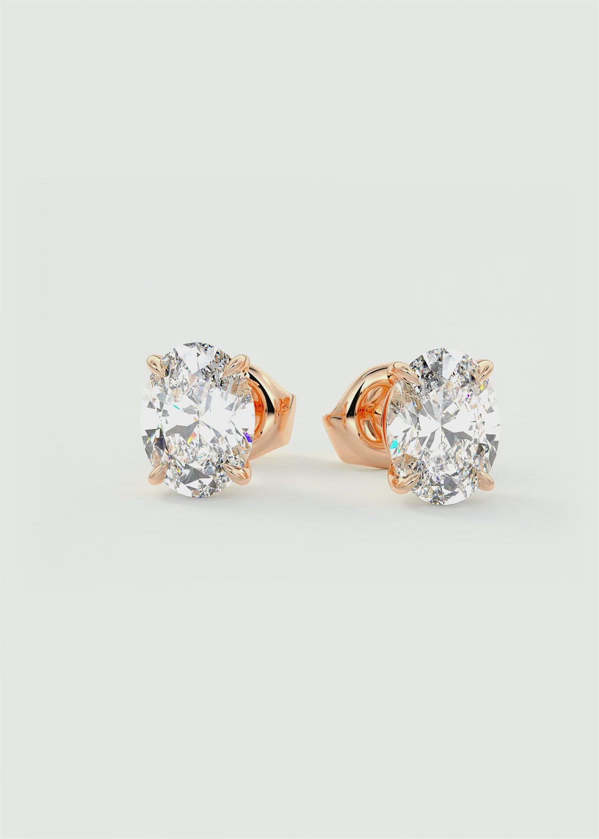 Half Bezel Set Diamond Studs by Frank Darling