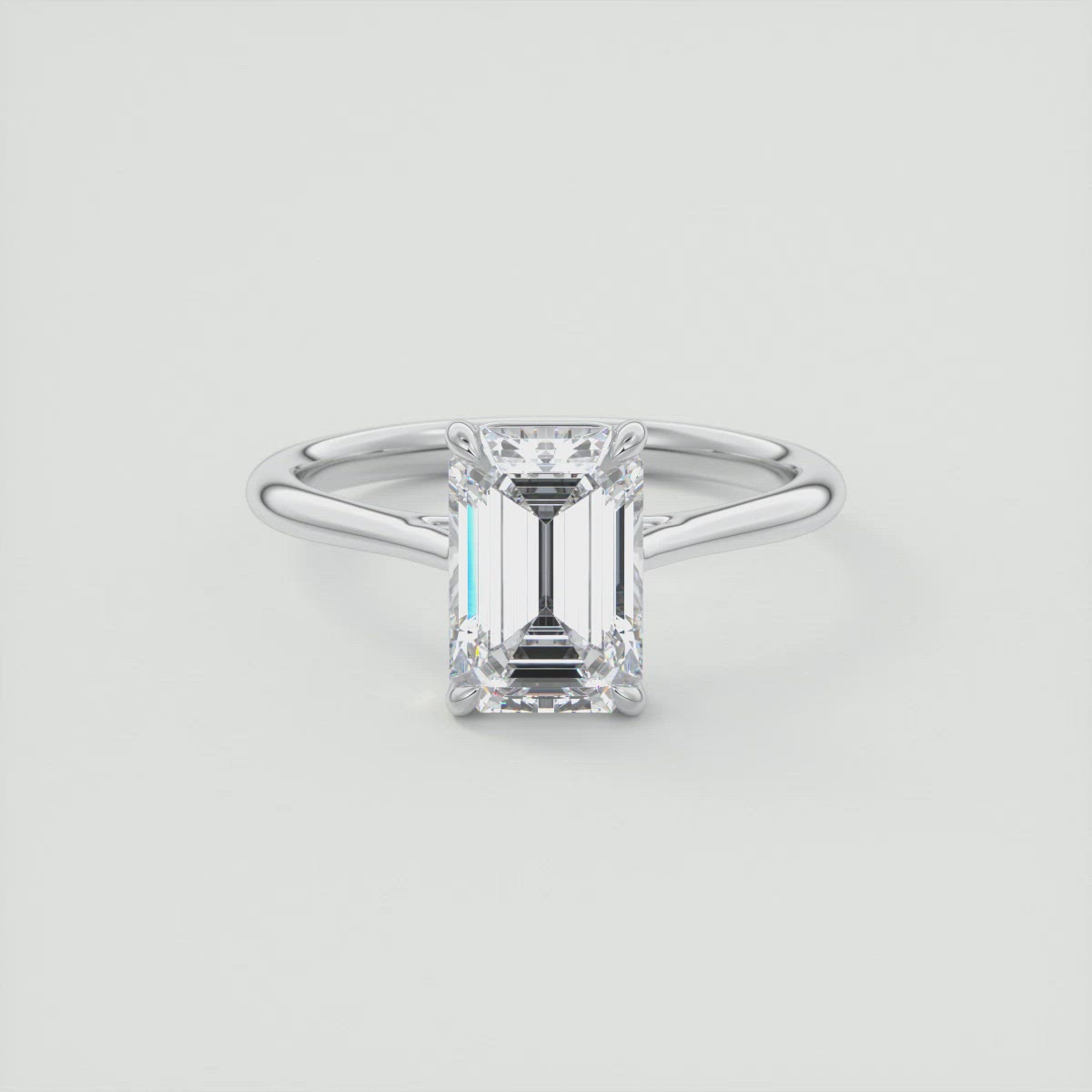 18 X 13 Mm Emerald Cut Solitaire Cathedral Ring Setting – Sterling Silver .925, Unbranded