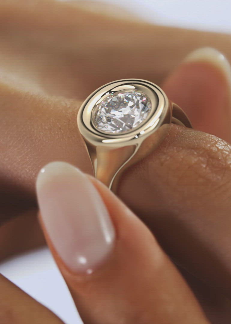 Chunky Round Diamond Bezel Statement Ring by Frank Darling
