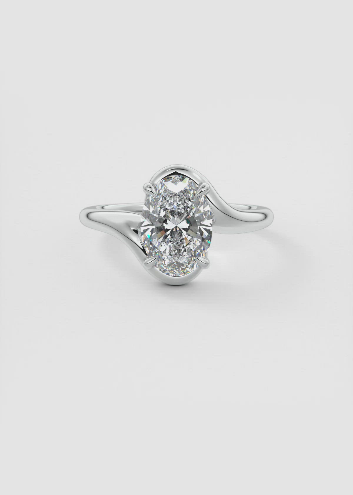 frank and easy sv lovebird ring 14号 Floral Inspired Oval Bypass Engagement Ring by Frank Darling